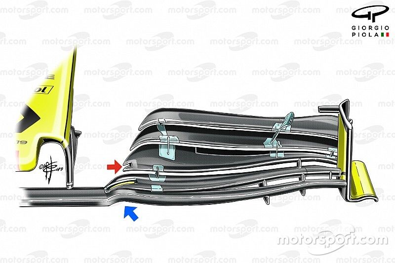 Renault R.S.19, dettaglio della nuova ala anteriore