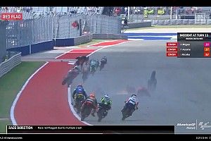 Moto3-race stilgelegd na massale crash, Guevara uitgeroepen tot winnaar