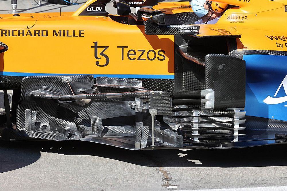 McLaren MCL35M, dettaglio dei bargeboard 