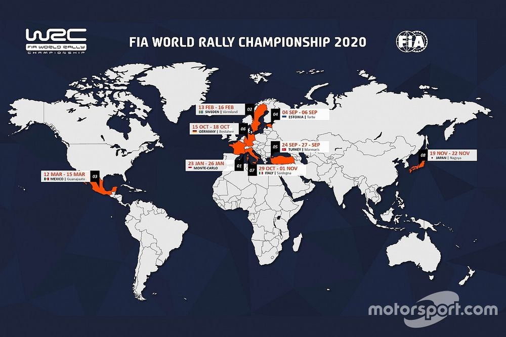 El WRC anuncia nuevo calendario 2020 con reinicio en septiembre