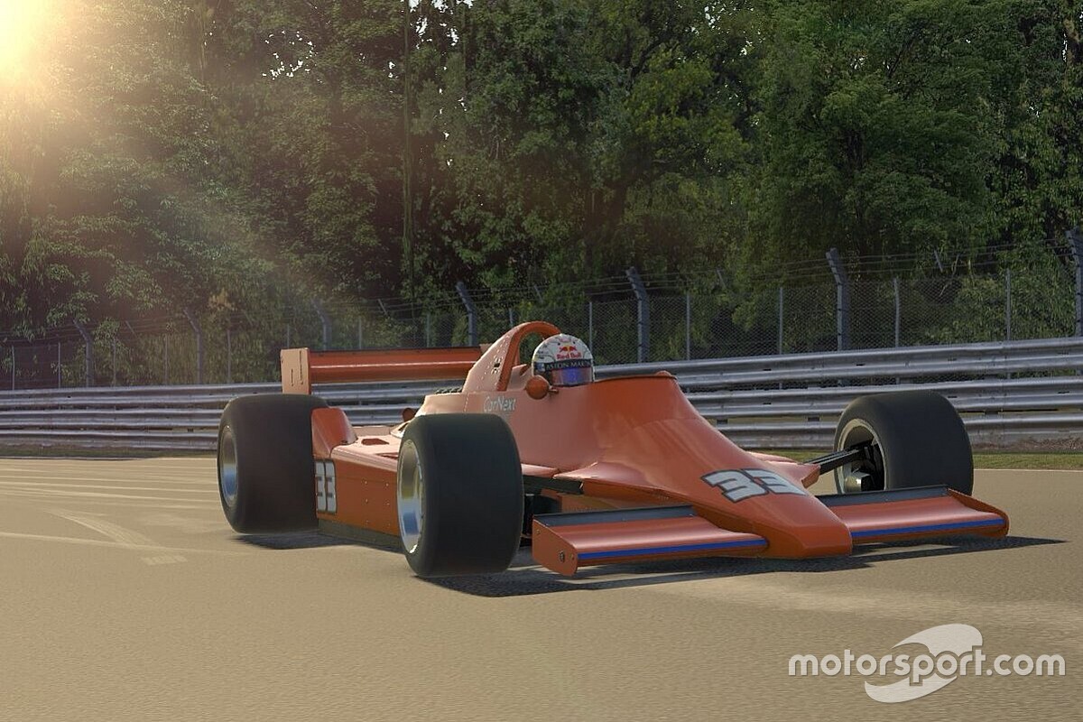 Verstappen met knaloranje livery in Real Racers Never Quit