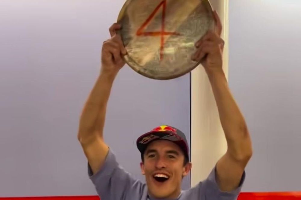 M&aacute;rquez, celebraci&oacute;n P4 Mugello