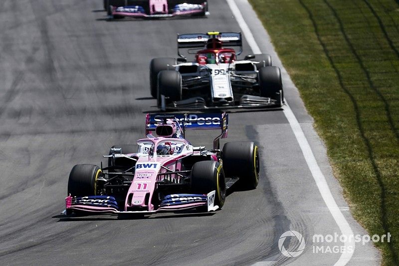 Sergio Perez, Racing Point RP19, Antonio Giovinazzi, Alfa Romeo Racing C38