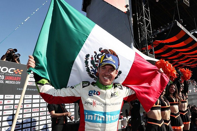 Winner Benito Guerra (MEX) celebrates on the podium