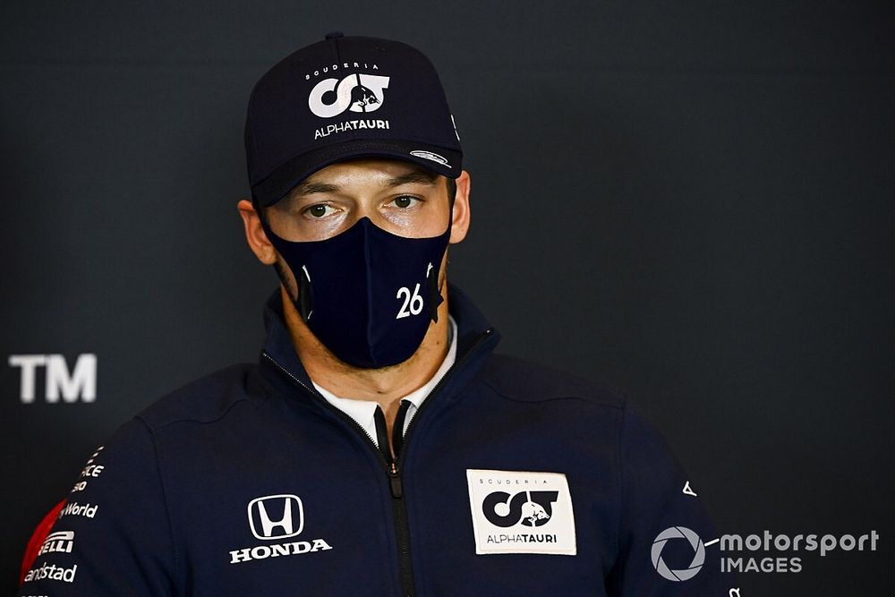 Daniil Kvyat, AlphaTauri, in a Press Conference