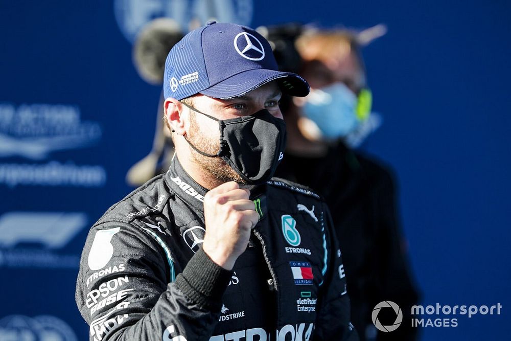 Pole Sitter Valtteri Bottas, Mercedes-AMG F1 festeggia nel parco chiuso