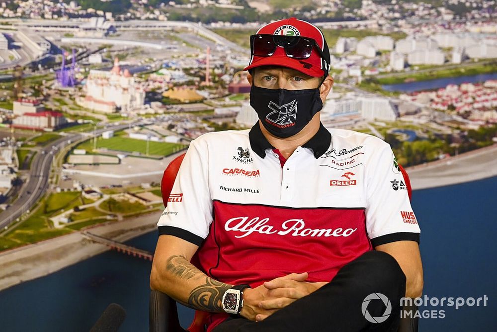 Kimi Raikkonen, Alfa Romeo in the press conference