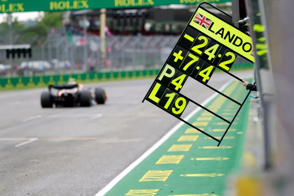 Le panneau "pit" de Lando Norris, McLaren MCL36