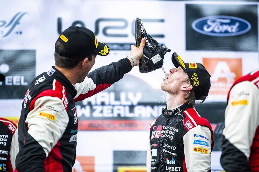 Podium: Sebastien Ogier, Toyota Gazoo Racing WRT, Kalle Rovanpera, Toyota Gazoo Racing WRT