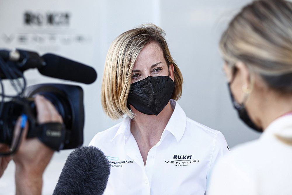 Susie Wolff, Team Principal, Venturi Racing, is interviewed after Qualifying