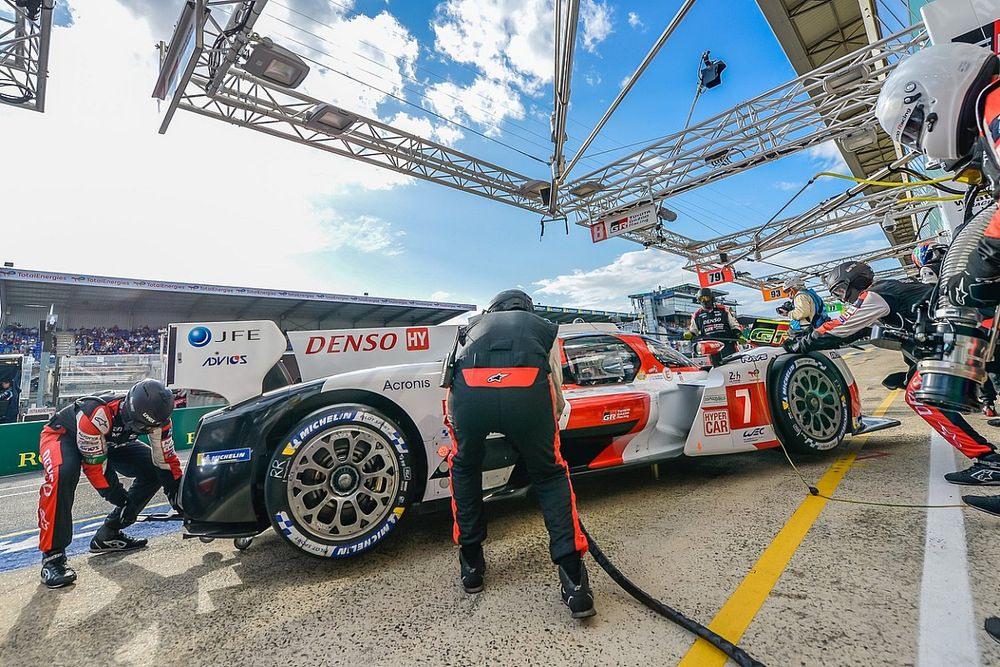 #7 Toyota Gazoo Racing Toyota GR010 Hybrid of Mike Conway, Kamui Kobayashi, Jose Maria Lopez