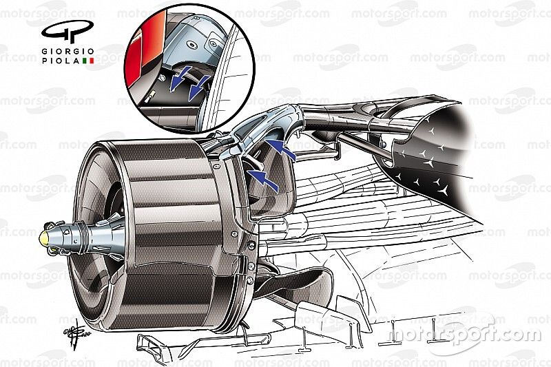 Mercedes AMG F1 W11 rear brakes duct detail