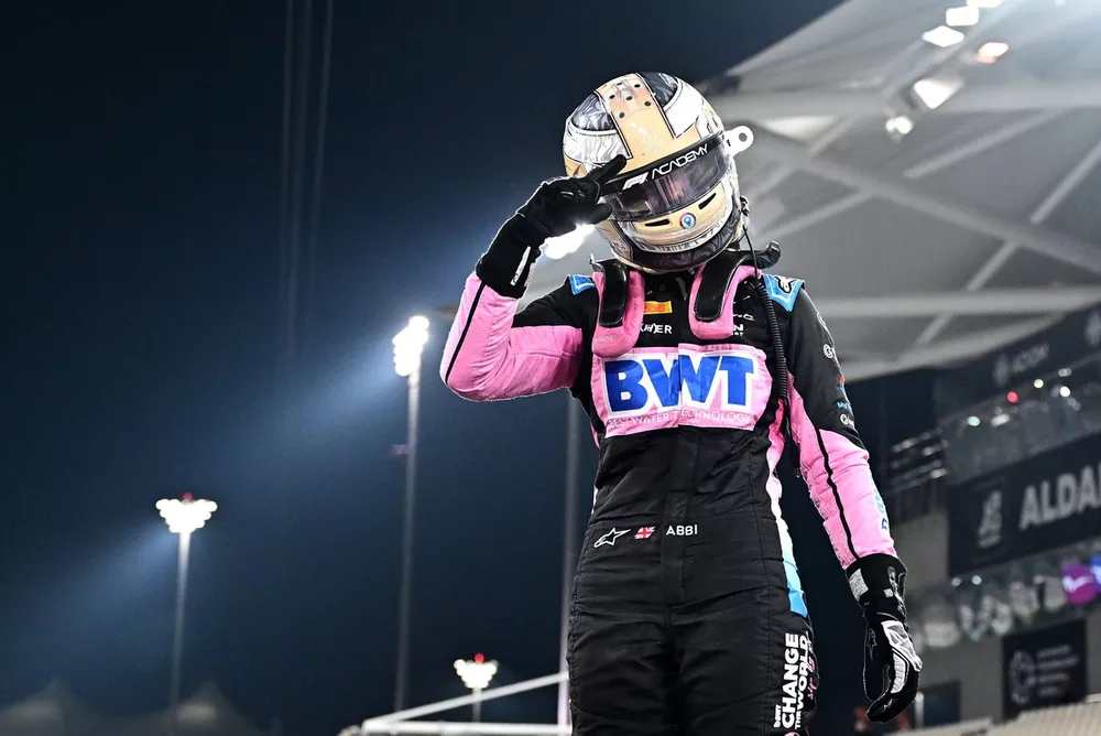 Race winner Abbi Pulling, Rodin Motorsport celebrates in parc ferme