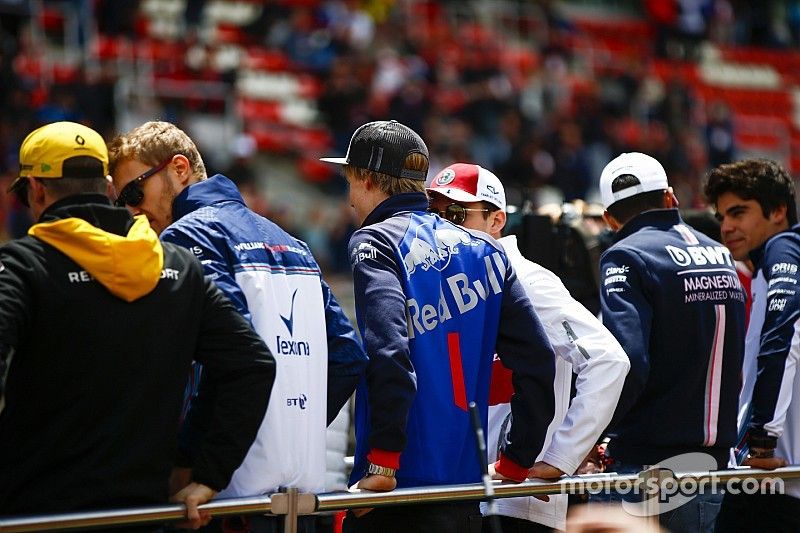 Nico Hulkenberg, Renault Sport F1 Team, Sergey Sirotkin, Williams Racing, Brendon Hartley, Toro Rosso, Charles Leclerc, Sauber, Esteban Ocon, Force India, and Lance Stroll, Williams Racing