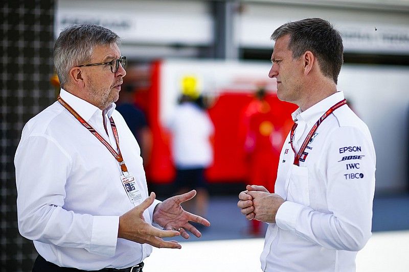 Ross Brawn, Managing Director of Motorsports, FOM, and James Allison, Technical Director, Mercedes AMG