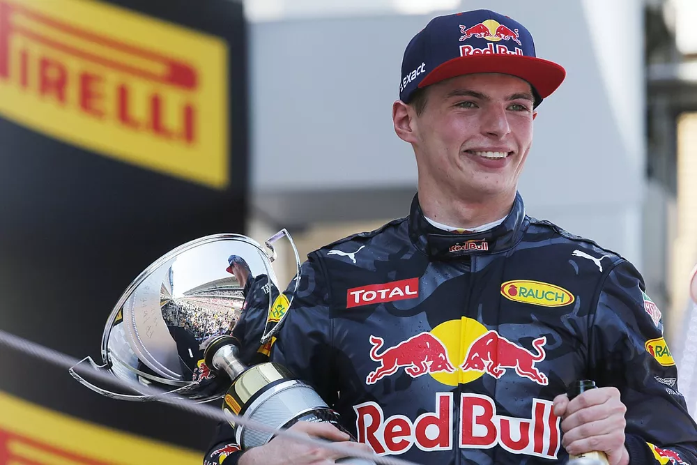 Max Verstappen, Red Bull, winnaar, viert feest