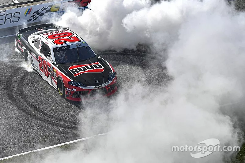 Race Winner Christopher Bell, Joe Gibbs Racing, Toyota Supra Ruud