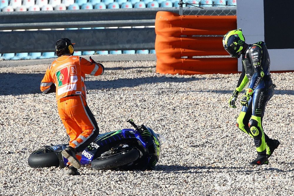 Valentino Rossi, Yamaha Factory Racing, après sa chute