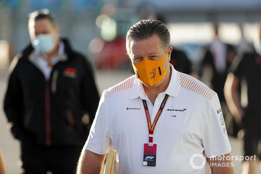 Zak Brown, Executive Director, McLaren arrives 