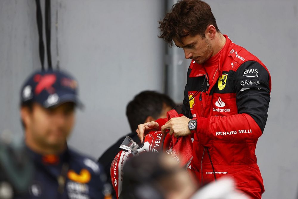 Charles Leclerc, Ferrari, in Parc Ferme