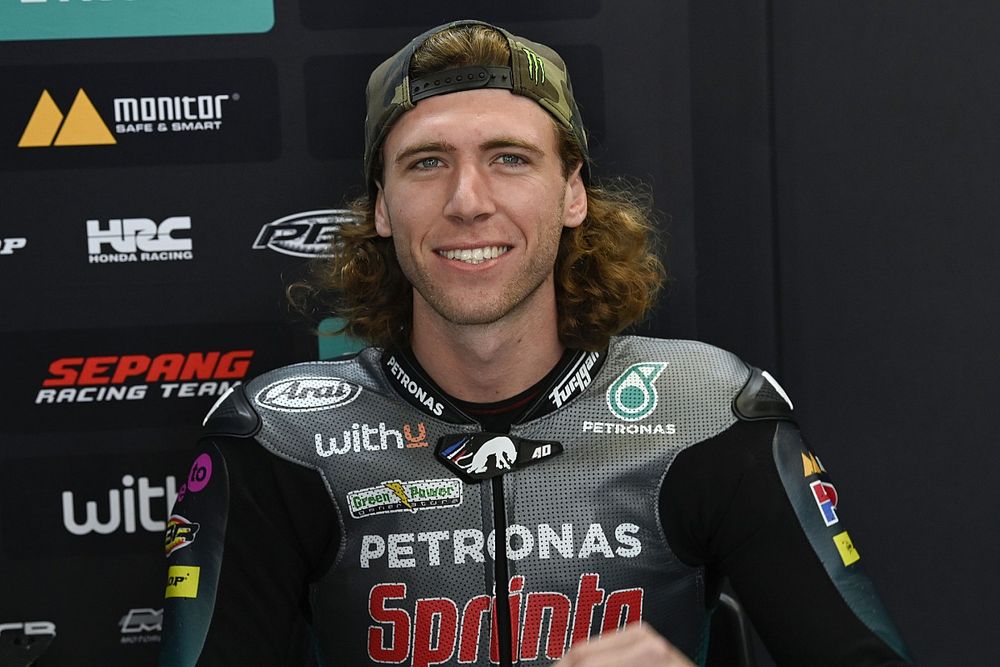 Darryn Binder in pista con una Yamaha R1 martedì a Brno
