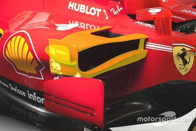 Ferrari SF70H, dettaglio delle bocche laterali