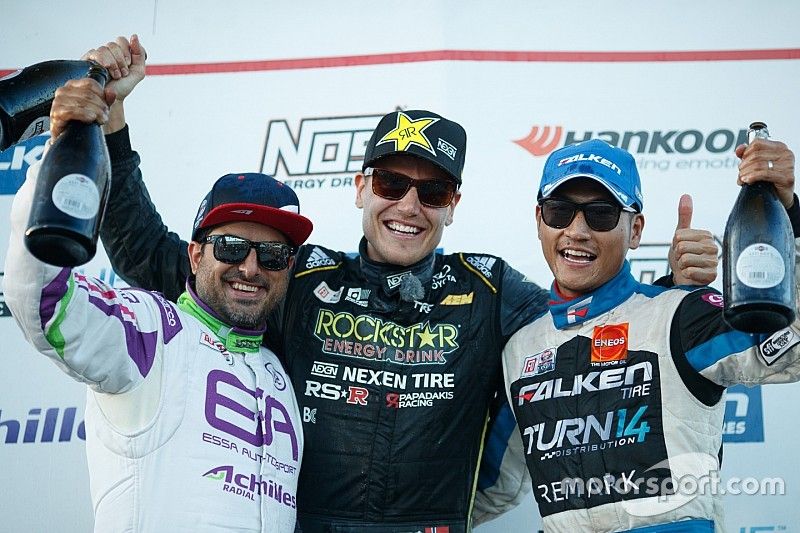 Podium: race winner Fredric Aasbo, second place Michael Essa, third place Daijiro Yoshihara