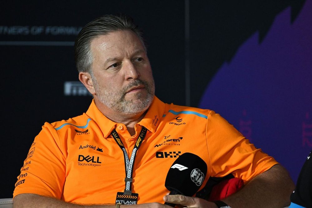 Zak Brown, CEO, McLaren Racing at the Press Conference