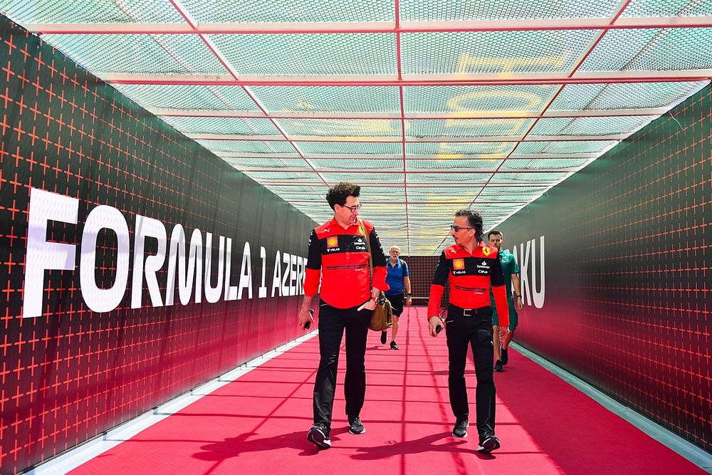 Mattia Binotto, Team Principal, Ferrari, Laurent Mekies, Racing Director, Ferrari