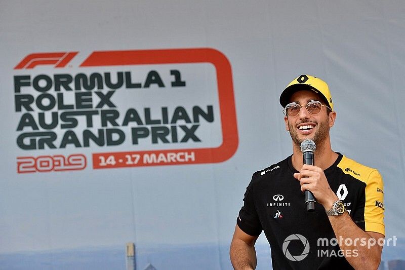 Daniel Ricciardo, Renault, on stage