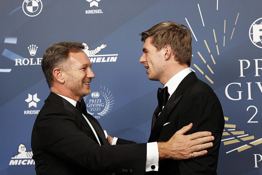 Christian Horner, Red Bull Racing with Max Verstappen, Winner of the FIA Formula One World Championship for Drivers