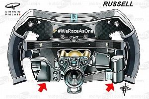The F1 steering wheel changes Mercedes prepared for Russell