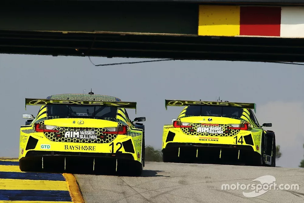 #12 AIM Vasser Sullivan Lexus RC-F GT3, GTD: Frankie Montecalvo, Townsend Bell, Kyle Kirkwood, #14 AIM Vasser Sullivan Lexus RC-F GT3, GTD: Aaron Telitz, Jack Hawksworth, Michael De Quesada