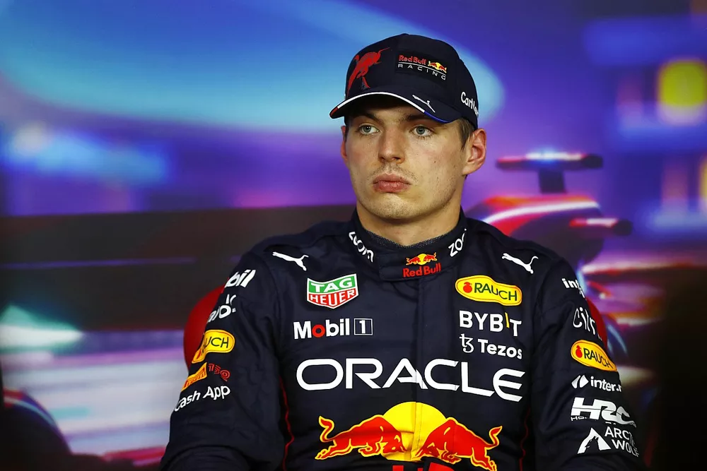 Pole man Max Verstappen, Red Bull Racing,  in the post Qualifying Press Conference
