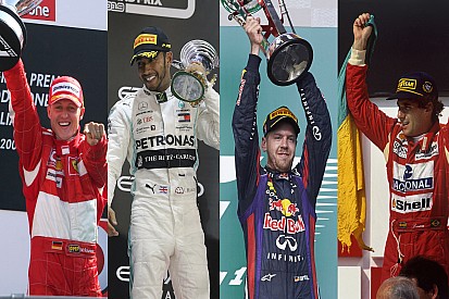 Los pilotos con más victorias en un mismo equipo