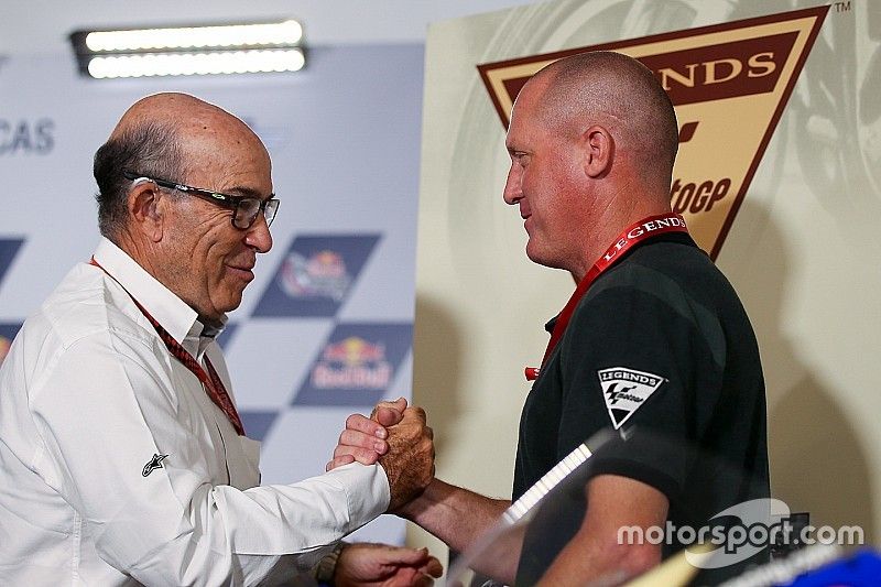 Carmelo Ezpeleta, CEO of Dorna Sports, Kenny Roberts Jr.