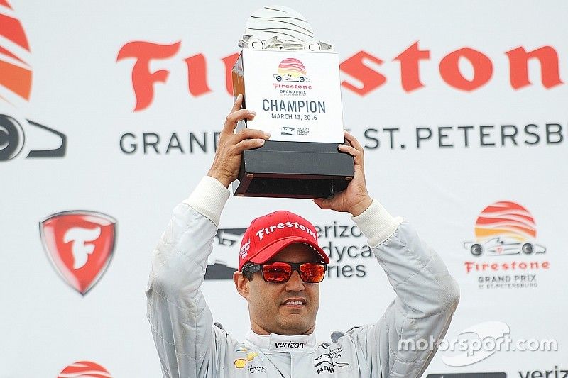 Podium: race winner Juan Pablo Montoya, Team Penske Chevrolet