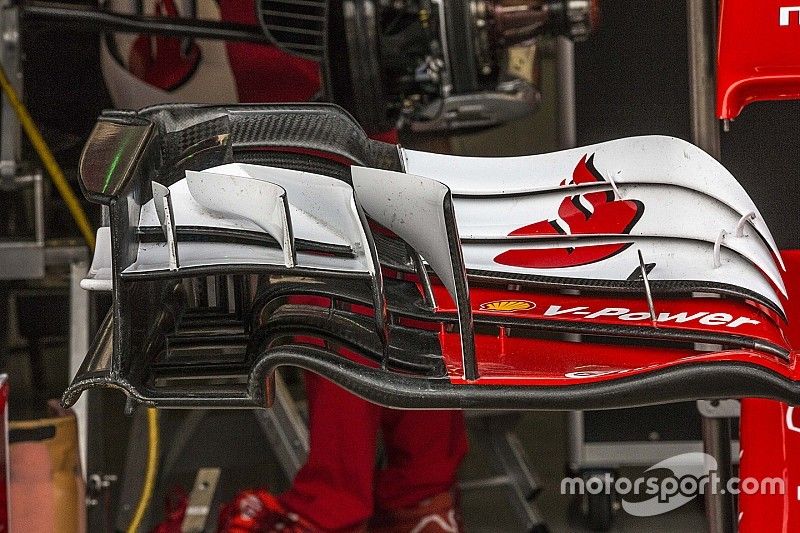 Détails de l'aileron avant de la Ferrari SF70H