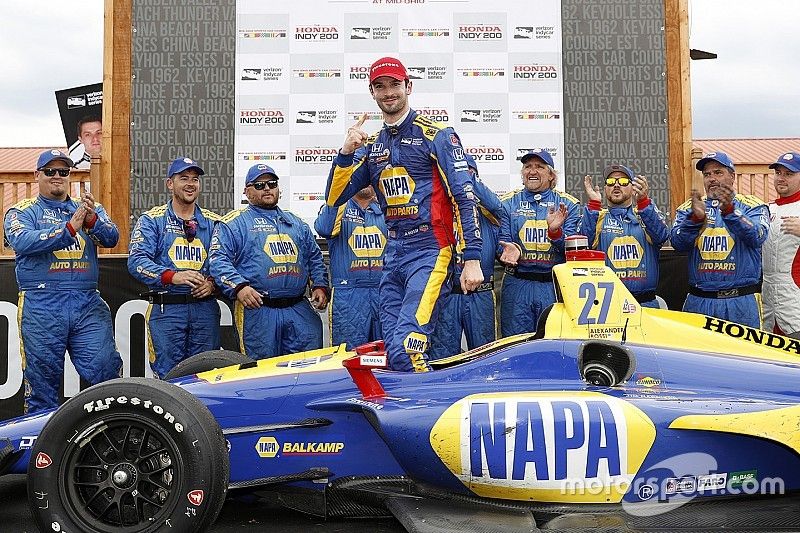 Alexander Rossi beffa tutti con una sosta in meno e va a vincere a Mid-Ohio
