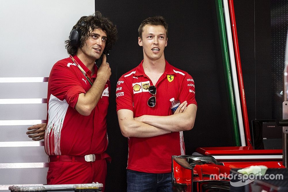 Daniil Kvyat, Ferrari and Marco Matassa, Ferrari Engineer