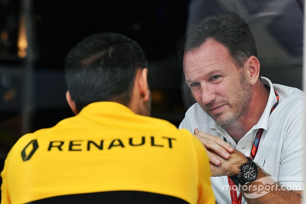 Christian Horner, Red Bull Racing Takım Patronu ve Cyril Abiteboul, Renault Sport F1 Direktörü