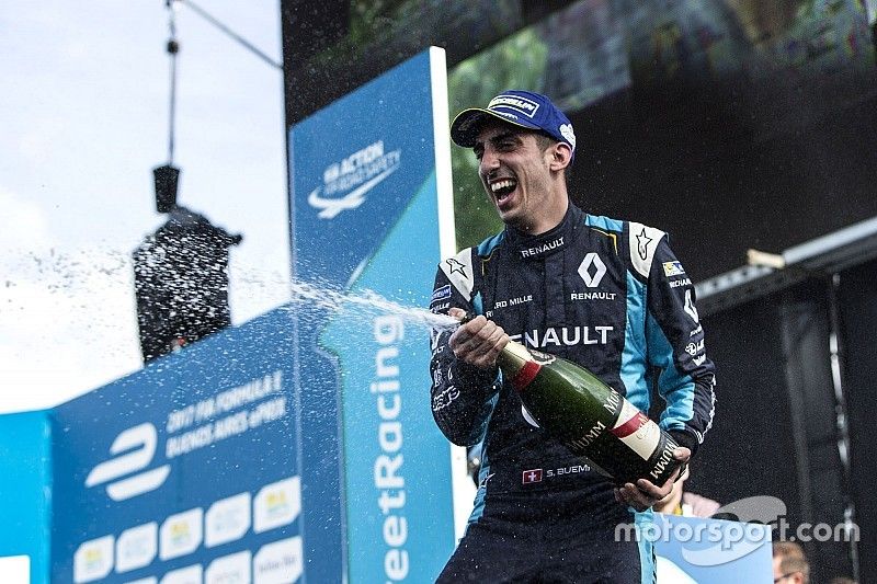 El ganador de la carrera, Sébastien Buemi, Renault e.Dams