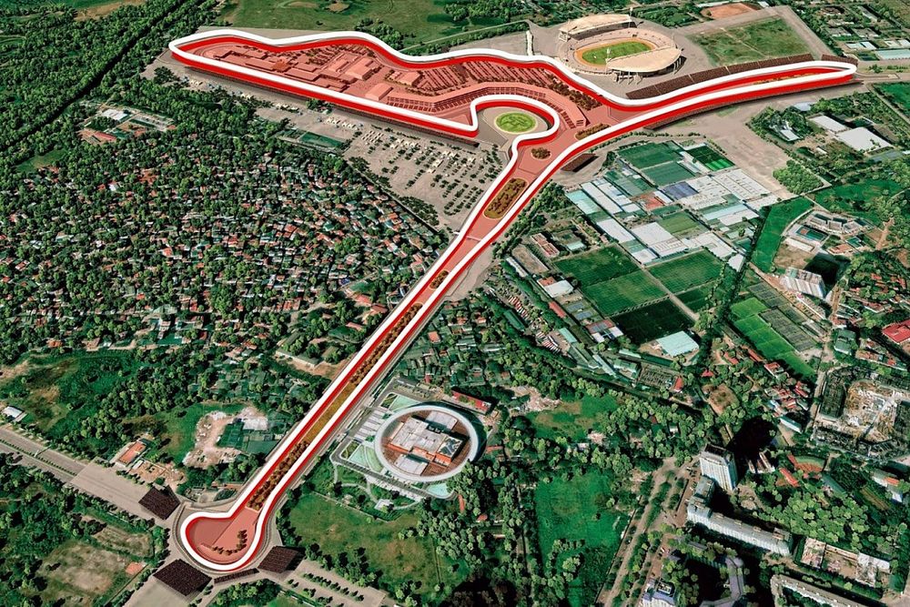 Images informatiques du circuit GP du Vietnam à Hanoï
