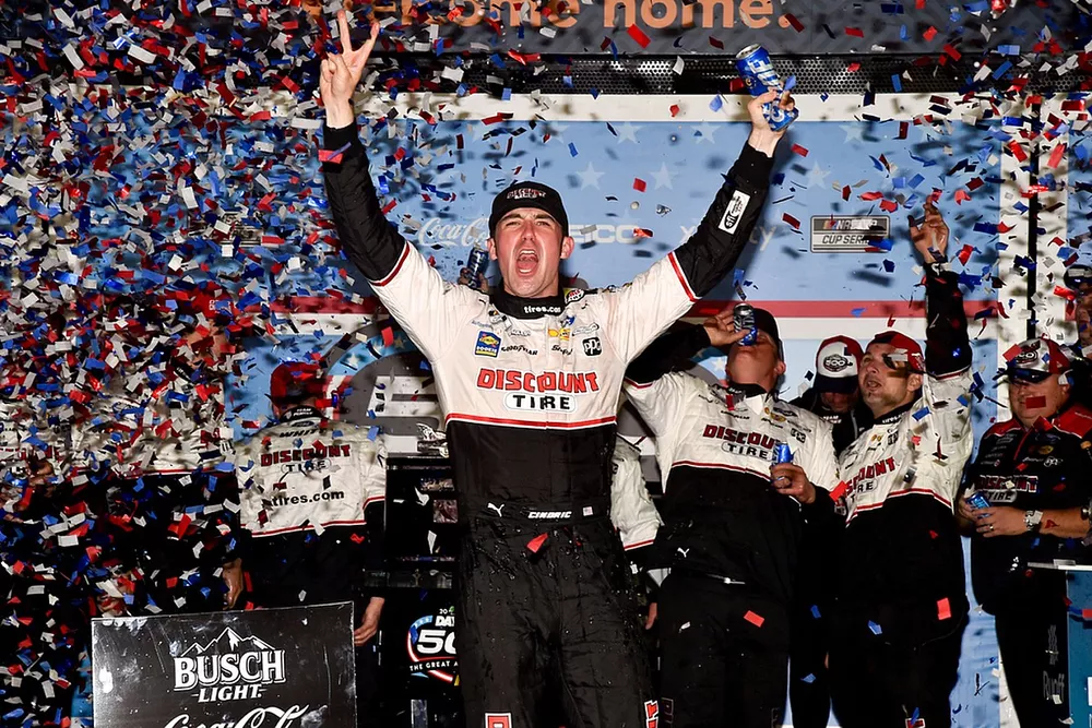 Race winner Austin Cindric, Team Penske, Ford Mustang