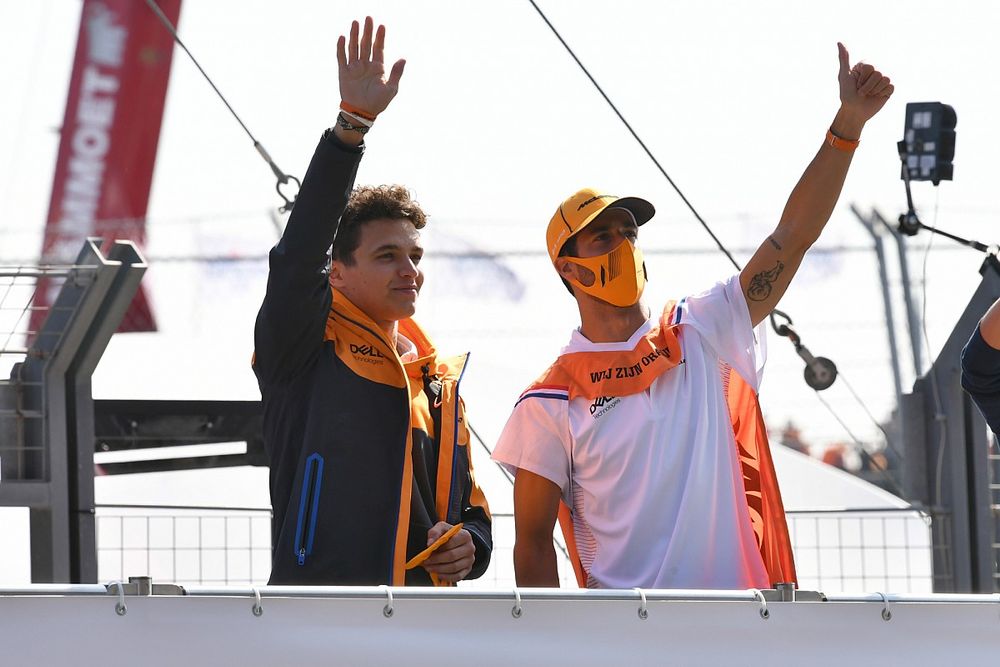 Lando Norris, McLaren MCL35M Daniel Ricciardo, McLaren MCL35M Driver's parade 