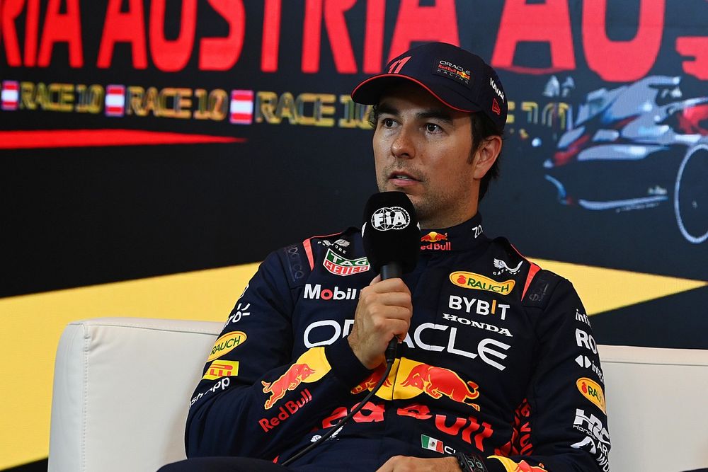 Sergio Pérez, Red Bull Racing, 2ª posición, en la rueda de prensa del Sprint