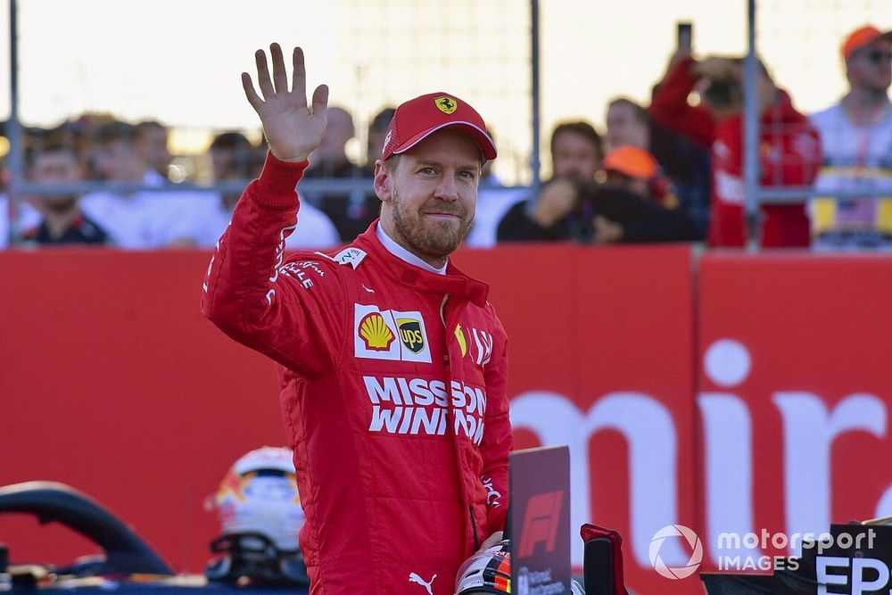 Sebastian Vettel, Ferrari, on the grid after Qualifying