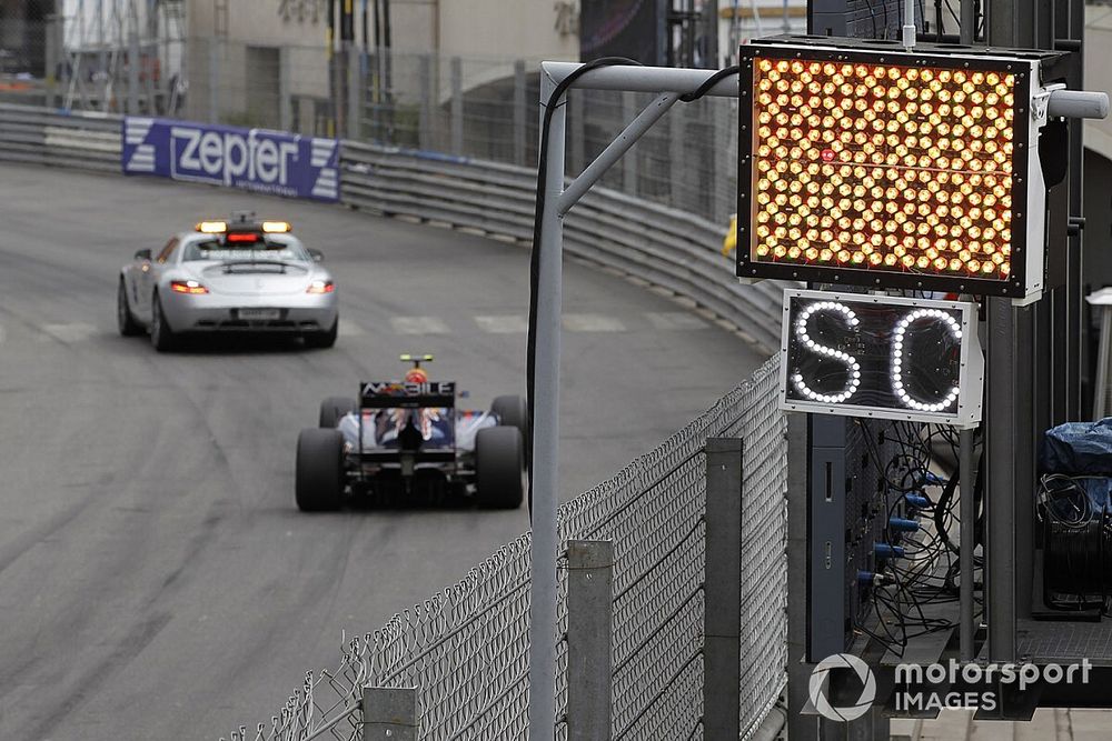 Mark Webber, Red Bull Racing RB6 Renault under safety car conditions