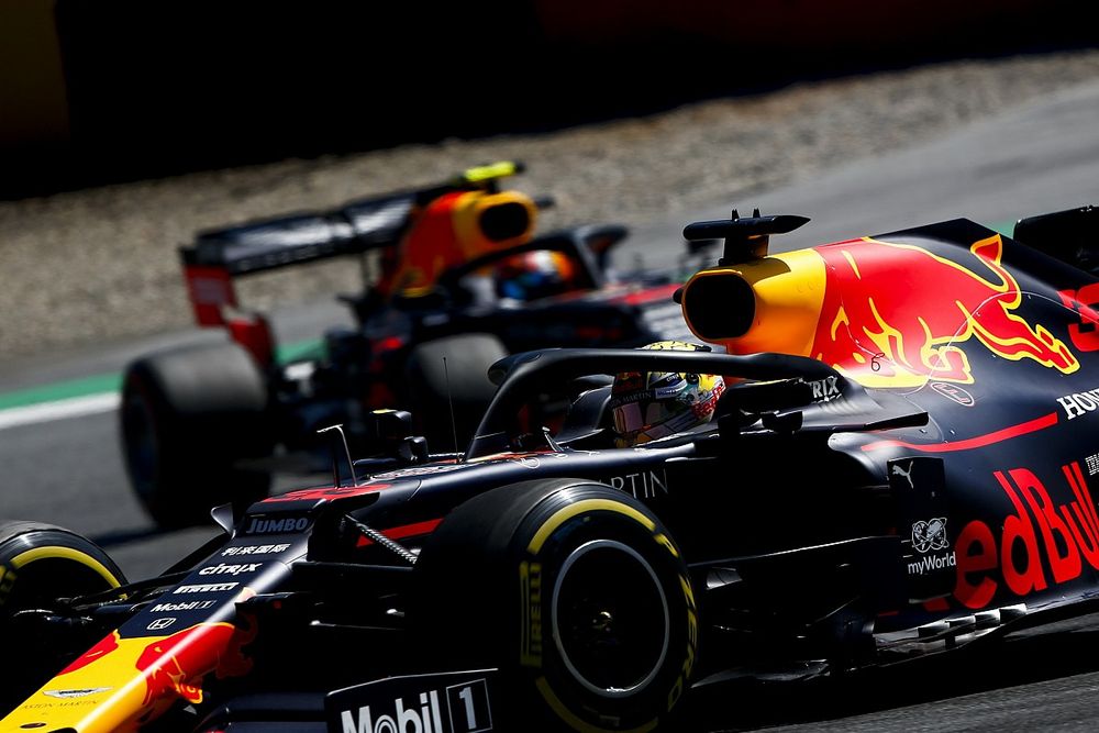 Max Verstappen, Red Bull Racing RB15, devant Pierre Gasly, Red Bull Racing RB15