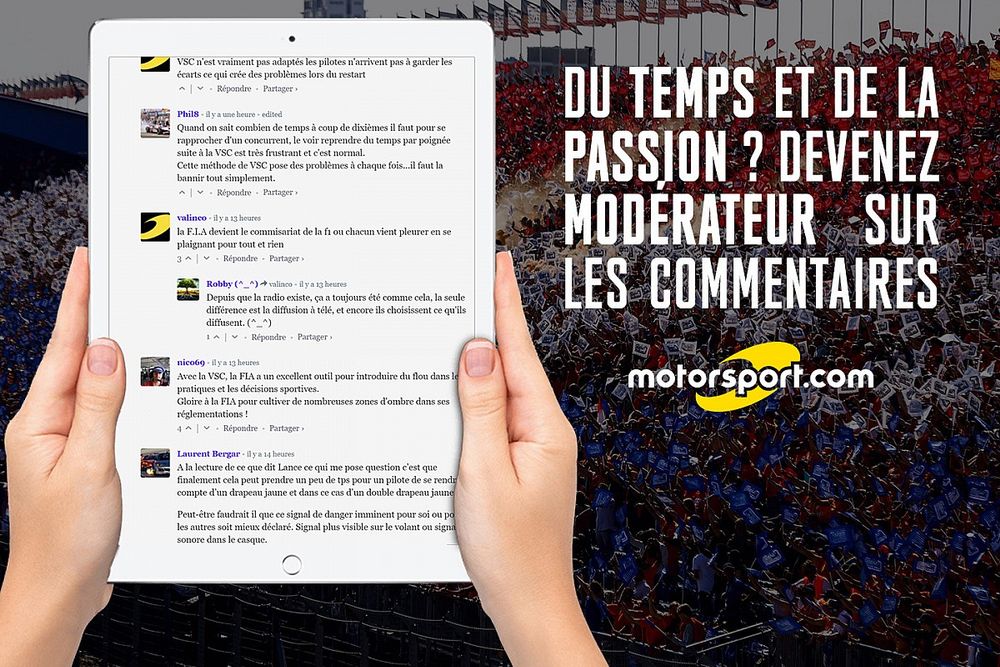 Devenez modérateur sur motorsport.com